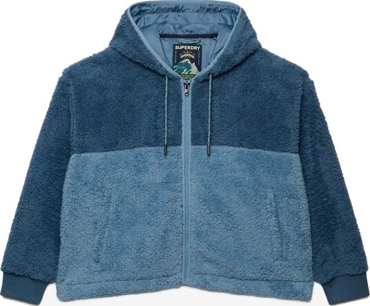 Superdry Super Soft Ziphood WASHED DENIM BL/DRY SLATE BLUE 14