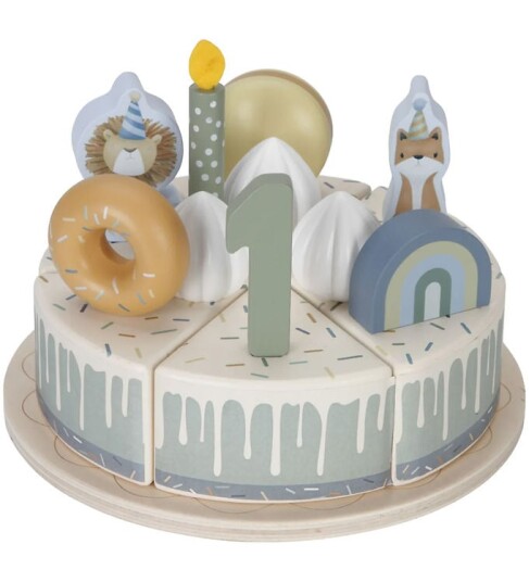 Little Dutch - Wooden birthday cake - blue LD8016 Little Dutch - Wooden birthday cake - blue LD8016