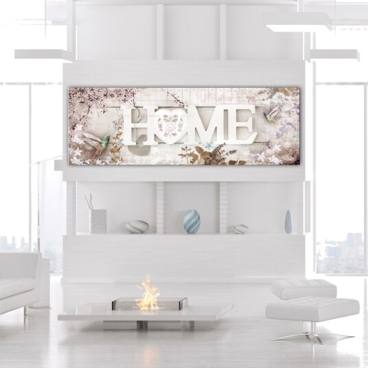 Tavle Home And Hummingbirds 1 Part Beige Narrow 135X45 Artgeist sp. z o. o.