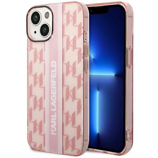 Karl Lagerfeld iPhone 14 Plus Hardcase Rosa Mono Vertikal Stripe 6,7"