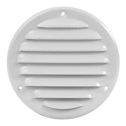 Europlast Ventilasjonsgitter i metall Ø160 med insektsnett Hvit