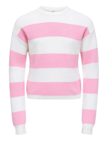 Kids Only Kogfranca Life Short L/S Stripe Knt Noos Pink 158 164 Kids Only Kogfranca Life Short L/S Stripe Knt Noos Pink 158 164