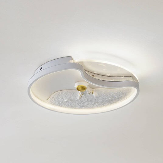 Lindby LED-taklampe Kosmo 40 cm hvit metall måne