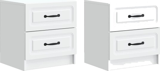Nattbordskap 2 pcs Hvit 43 x 34,5 x 44,5 cm Konstruert tre