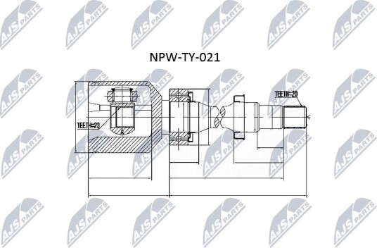 Nty Drivknute drivaksel NTY NPW TY 021