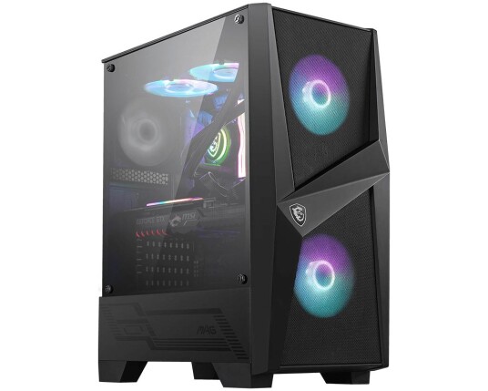 MSI MAG Forge 100R Midi Tower Kabinett med Herdet Glass - Svart
