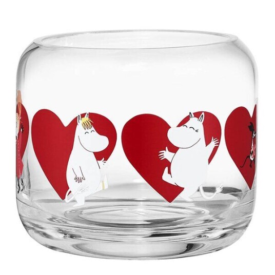Muurla Mummi telysholder 8 cm hjerter rød Muurla Mummi telysholder 8 cm hjerter rød
