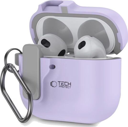 Tech Protect Slim Hook Case for AirPods 4 Purple