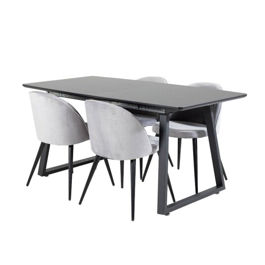Venture Home Spisegruppe Venture Home Ina med 4 Valentina Stoler Fløyel GR20325