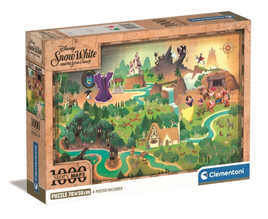 Clementoni Story Maps Puzzle Disney Snow White 1000 pcs 39814