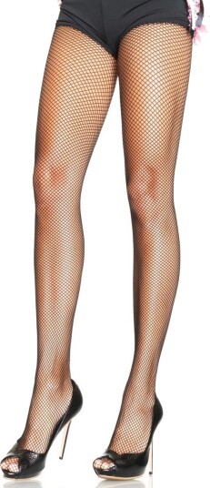 Svart Nylon Nettingstrømpebukse Plus Size