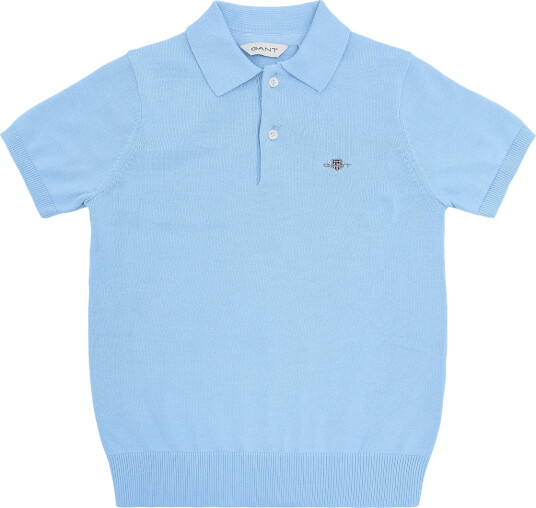 Gant Kids Shield Knitted Ss Polo Blue 140