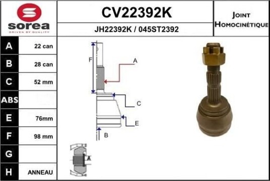 Drivledd EAI CV22392K Drivledd EAI CV22392K