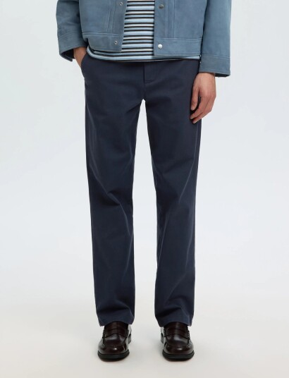 Selected Slm196 Straight Miles Twill Pant Noos Navy 36 x 32
