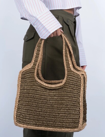 SUI AVA Waffle Cloud Bag   Brown   ONE SIZE