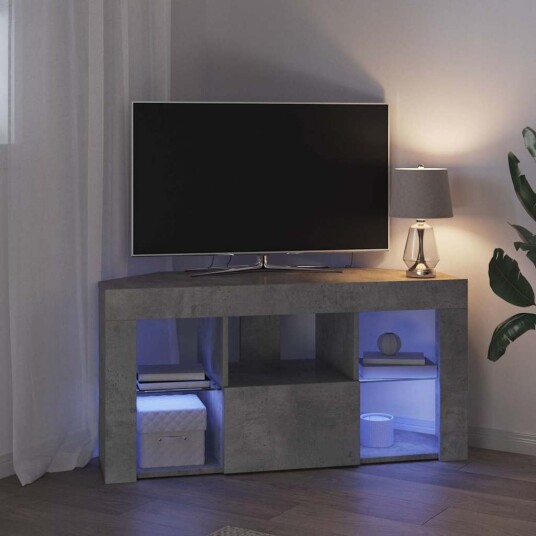 Hjørne LED TV skap Betonggrå 103 x 40 x 50 cm Konstruert tre Hjørne LED TV skap Betonggrå 103 x 40 x 50 cm Konstruert tre