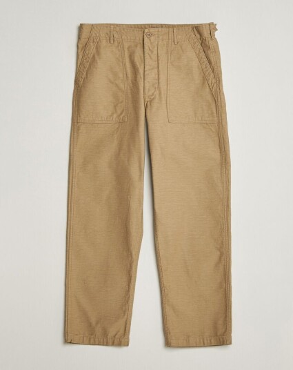 orSlow Regular Fit Original Sateen Fatigue Pants Sand Beige orSlow Regular Fit Original Sateen Fatigue Pants Sand Beige