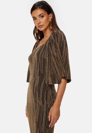 Bubbleroom Occasion Lova-Lii Sparkling Midi Dress Gold / Black 3XL