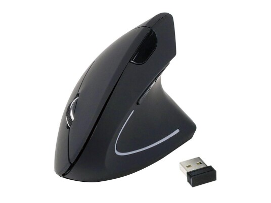 Equip 245110 Ergonomisk Trådløs Mus med Optisk Sensor 1600 DPI Høyre Hånd Sort