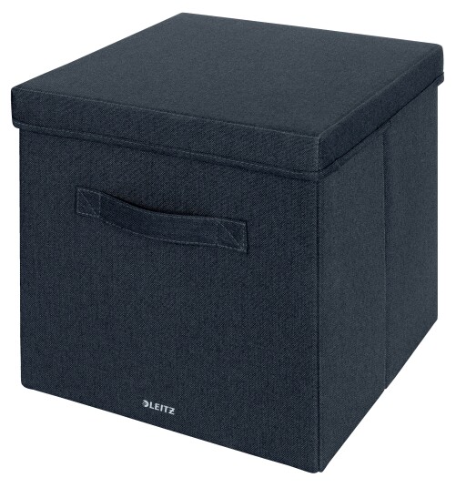 Leitz Fabric Large oppbevaringsboks med lokk, Flyelsgr, pakke med 2 Leitz Fabric Large oppbevaringsboks med lokk, Flyelsgr, pakke med 2