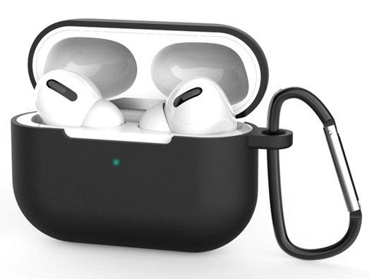 Silikonskall med krok for Airpods Pro, Svart