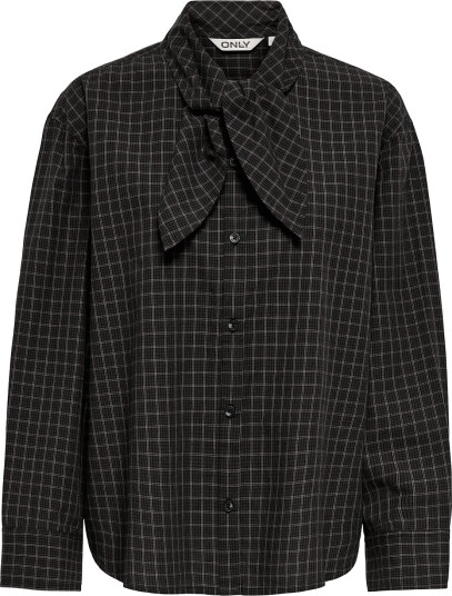 ONLY Onlmaya Check Bow Shirt Wvn Ex Black XS