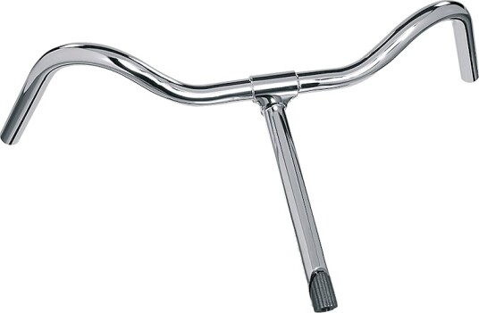 Ergotec Holland Lenker NSU styre med stamme Ø22,2 mm 565 mm bred - 300 mm lang styrstamme sølv