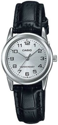 Casio Dameklokke LTP V001L 7BUDF Classic Sølvfarget/Lær Ø25 mm