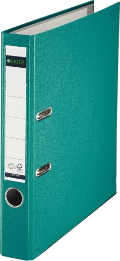 Leitz 180°   Hevarmbuefil   Bokryggbredde: 52 Mm   For A4 210 X 297 Mm   Kapasitet: 350 Ark   Turkis