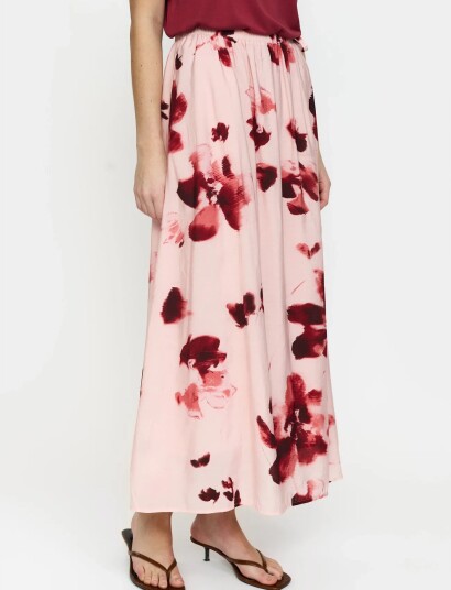 Soft Rebels Srhaina Print Skirt Pink XL