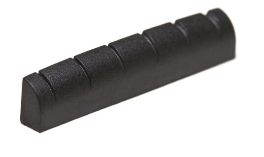 Graph Tech Pt-6116-00 Svart Tusq Xl Slotted Nut 1 11/16" Long, Rounded, Flat
