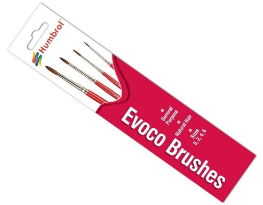 Humbrol Evoco Penselpakke 0, 2, 4, 6 (4stk)