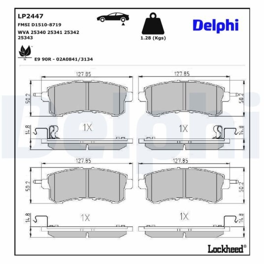 Bremseklosser sett DELPHI LP2447