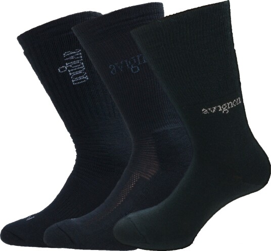 Avignon Unisex Liner/Terry/Wool Thick Socks Basic Black 44 47 Avignon Unisex Liner/Terry/Wool Thick Socks Basic Black 44 47