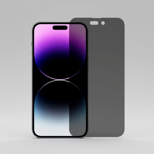 Phonecircle iPhone 15 Pro Max   Privacy Glassbeskytter   Ferdig påmontert