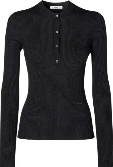 Fendi Dame Strikkevarer Svart 2XS, Fendi Dame Strikkevarer Svart 2XS,