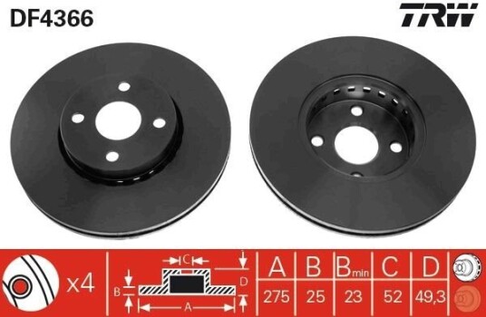 Bremseskive TRW DF4366