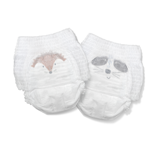 Kit & Kin Ekologisk Byxblöjor / Pull Ups Stl 6 XL 18 st Storlek 6 Igelkott & Tvättbjörn 15+ kg
