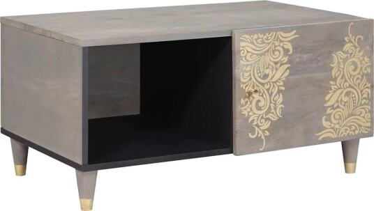 vidaXL Kaffebord Grå 80 x 50 x 40 cm heltre mango