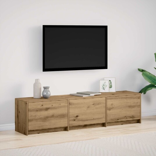 TV skap med LED Artisan Eik 165 x 34 x 40 cm Konstruert tre TV skap med LED Artisan Eik 165 x 34 x 40 cm Konstruert tre