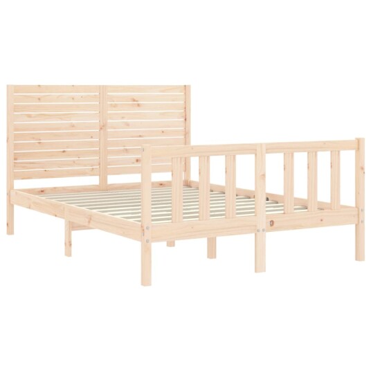 vidaXL Sengeramme med hodegavl 140x190 cm heltre 8720845983567
