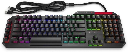 HP Gaming Tastatur med RGB LED og Optisk-Mekanisk Teknologi, Sort