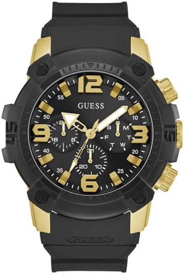 Guess Herreklokke GW0911G3 Linebacker Sort/Gummi Ø50 mm Guess Herreklokke GW0911G3 Linebacker Sort/Gummi Ø50 mm