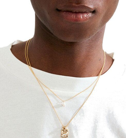 Pilgrim Fire Necklace 2 In 1 Set Gold Plated Gold ONE SIZE