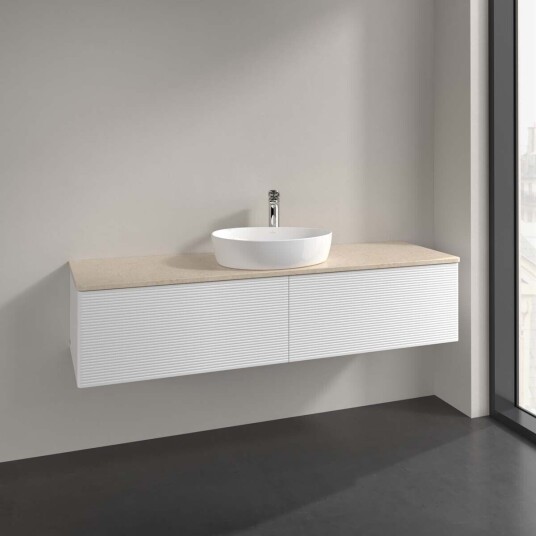 Villeroy & Boch Antao Servantskap med 2 skuffer 160x50x36 cm m/lys Hvit Matt/Crème Villeroy & Boch Antao Servantskap med 2 skuffer 160x50x36 cm m/lys Hvit Matt/Crème