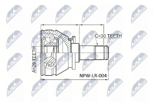 Nty Drivknute drivaksel NTY NPW LR 004