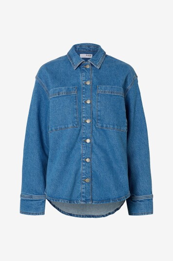 Selected FEMME - Denimskjorte slfEvelyn LS Shirt - Blå