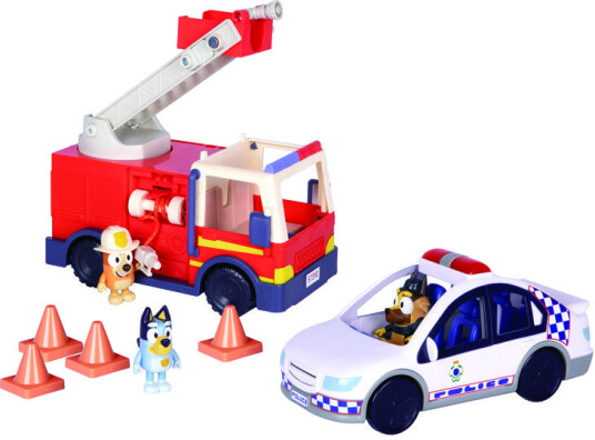 Bluey Lekesett 9 Deler Bluey's Rescue Med PolitiOg Brannbil
