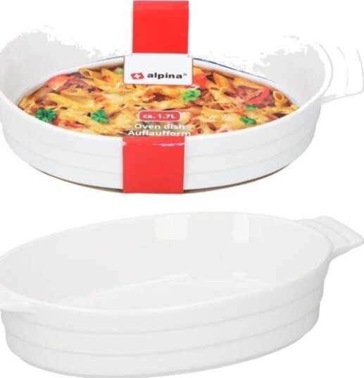 Alpina - Keramisk Bakebolle 31X18,5X6 Cm 1,7 L (Hvit)
