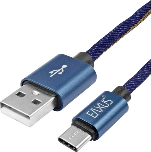 Eaxus Usb Ladekabel Usb 2.0 Usb A Hann Til Usb C 2 M Blå Fleksibel 77701